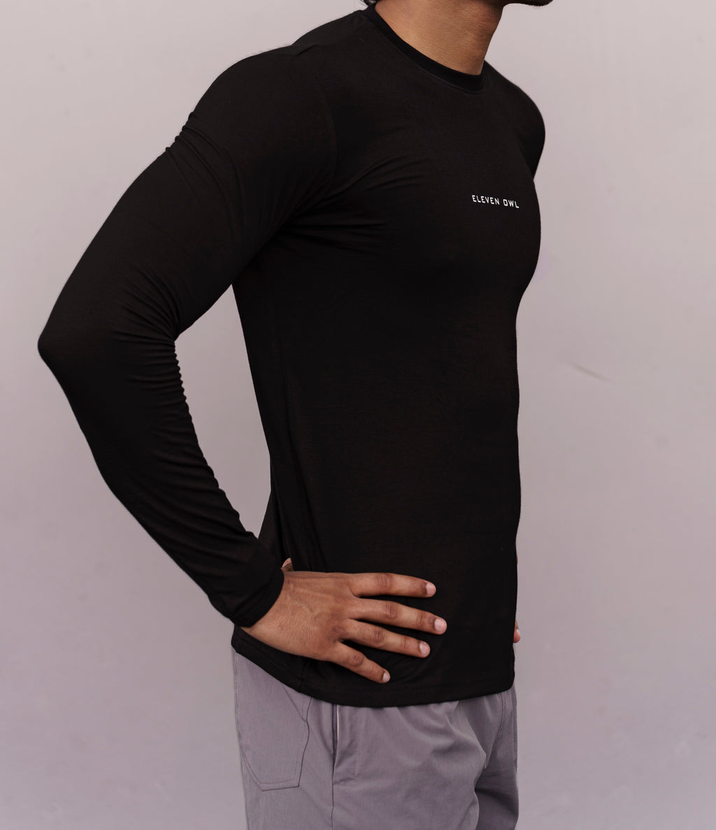Black Muscle fit long sleeve