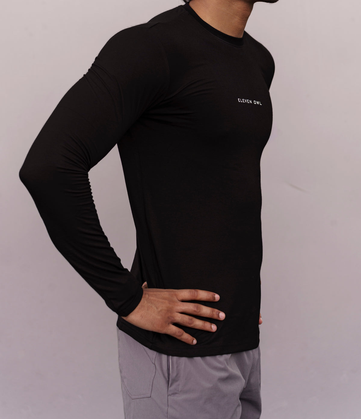 Black Muscle fit long sleeve